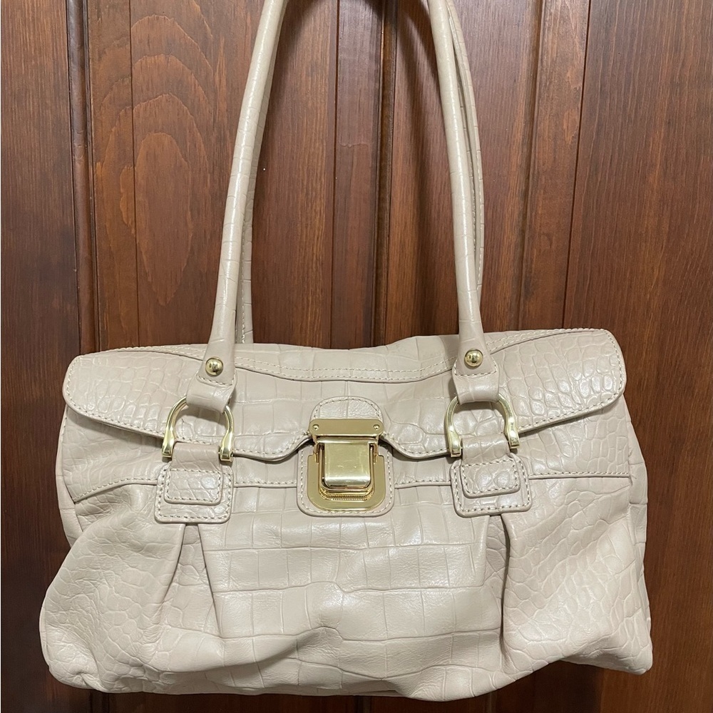 Barr Barr New York women’s champion/Cream Crocodile Embossed Handbag